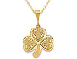 Clover Leaf Trinity Pendant Necklace in 14K Yellow Gold with Chain